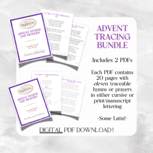 Advent Hymns & Prayers Tracing Bundle for Children - DIGITAL PDF Download!