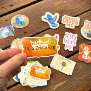 Catholic Die-Cut Stickers: Water-Resistant, Pick Holographic or Matte - Pack of 5/10, 3" Max W/H
