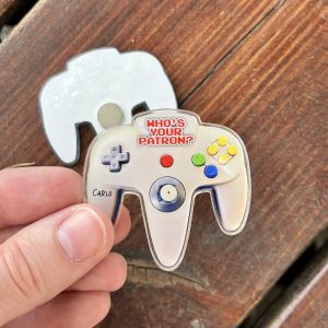 Carlo Acutis-inspired video game die-cut acrylic magnet - Approximately 2”w x 1.94”h