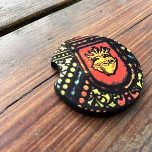 Sacred Heart Car Coasters: Stained Glass Photo, Small Catholic Gift