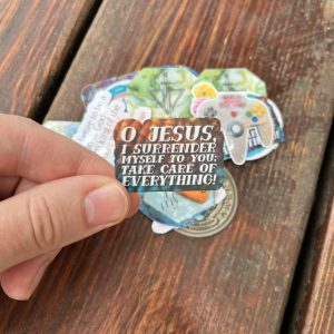 Mini Catholic Stickers: Water-Resistant Mystery Packs of 5 (Designs Vary, 1.5" Max H/W)