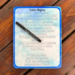 Salve Regina (Latin) customizable prayer tracing practice - dry-erase board