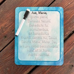 Ave Maria (Latin) Customizable Prayer Tracing - Dry-Erase Board