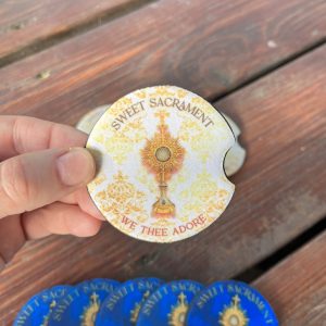 Catholic Eucharist Car Coasters - fit in standard car cupholders