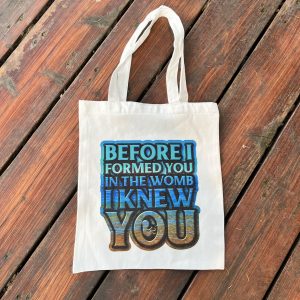 Pro-life single-sided medium Catholic tote bag, Great for Mass, Bible Study