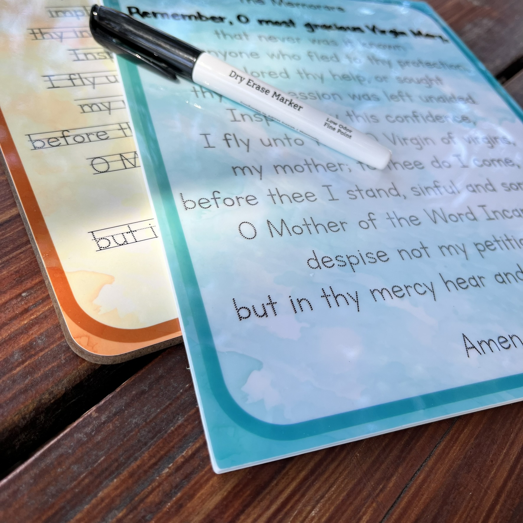 Memorare customizable prayer tracing practice - dry-erase board - Image 6
