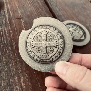 Saint Benedict Medal Car Coasters: Small Catholic Gift or Stocking Stuffer!