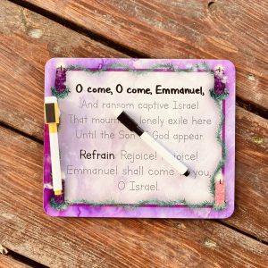 Advent O Come, O Come, Emmanuel Dry-Erase Board for Catholic Kids to Promote Liturgical Living