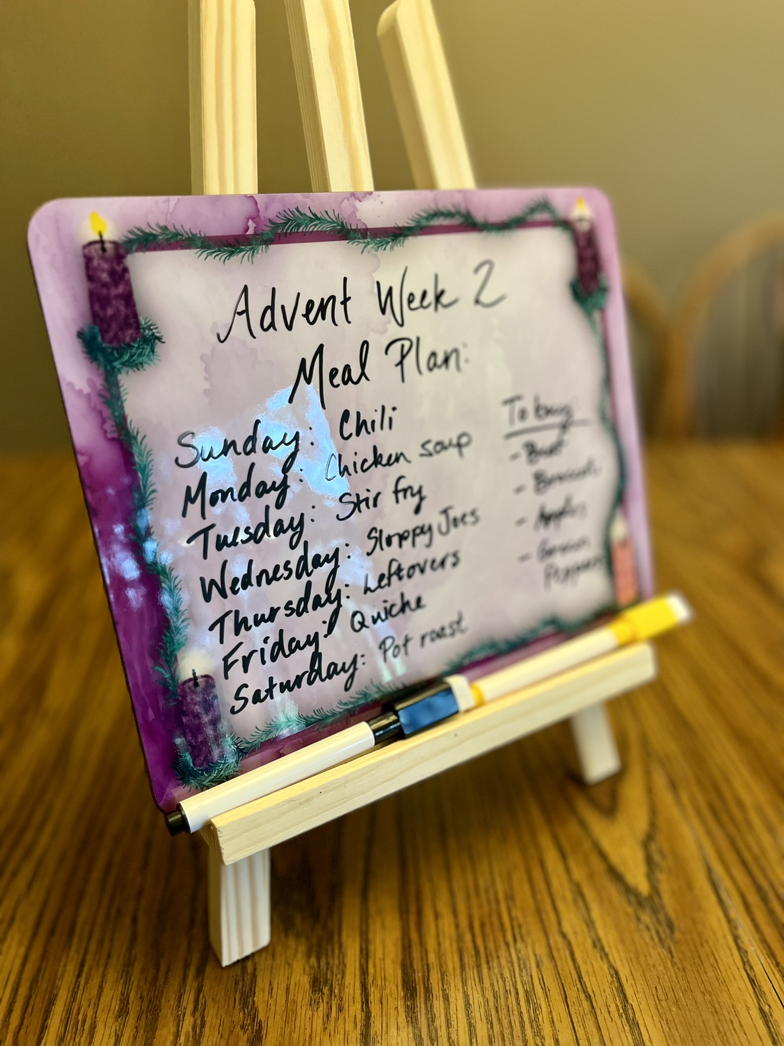 Blank Advent Wreath Dry-Erase Board for Catholics to promote liturgical living with many uses! - Image 2
