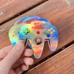 St. Carlo Acutis-Inspired Waterproof Holographic Stickers, Approx. 3”w x 2.9”h