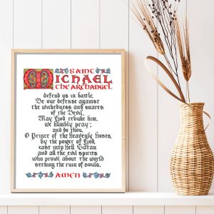 St Michael Prayer Calligraphy Print