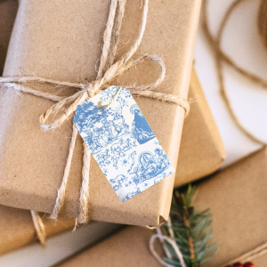 Holy Family French Toile, Catholic Gift Tags, Pack of 5