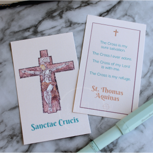 Sanctae Crucis Holy Card (Thomas Aquinas)
