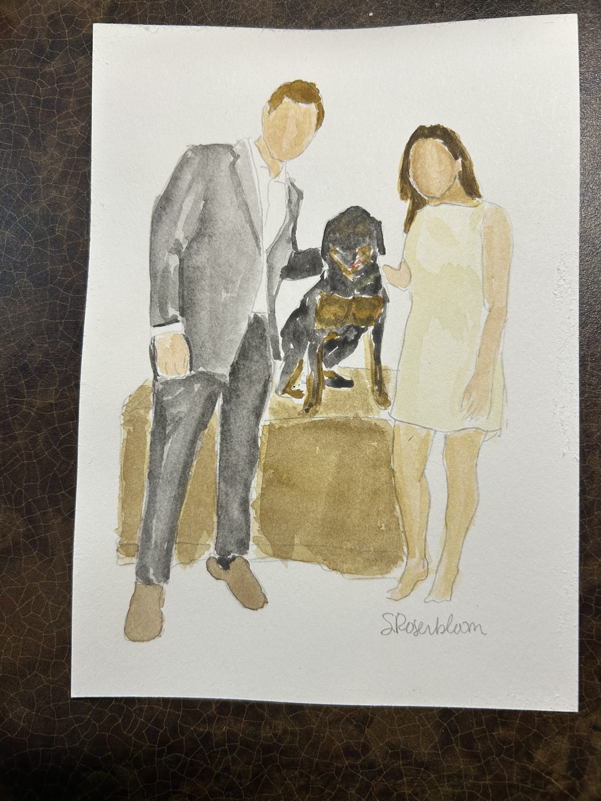 Handpainted Simple Watercolor Portrait - Image 3