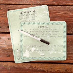 Green Celtic Knot Design Catholic Prayer Dry-Erase Board - Collaboration w/designer Emily Peterson