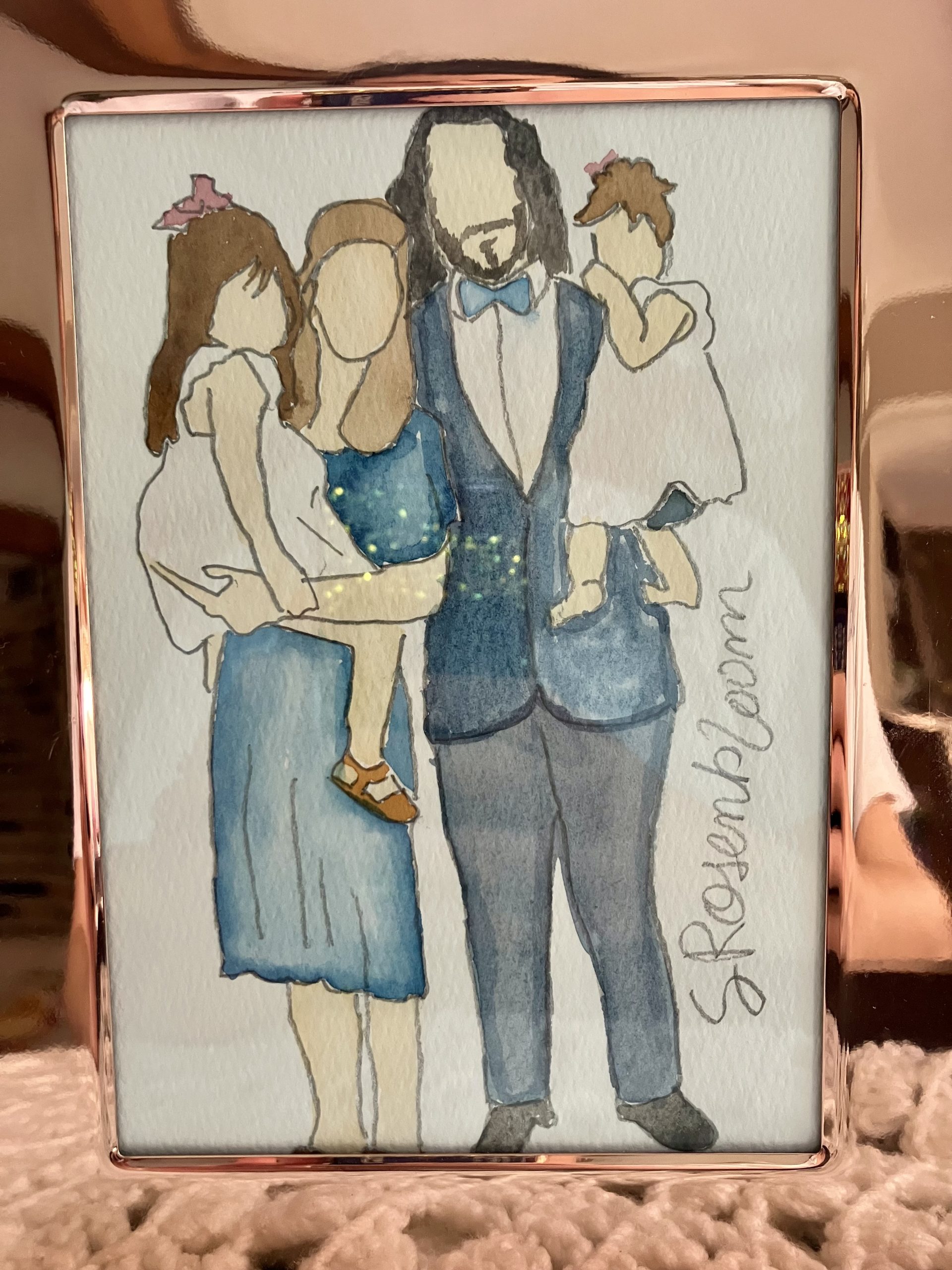 Handpainted Simple Watercolor Portrait - Image 2