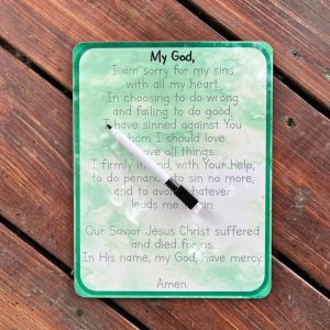 Act of Contrition Customizable Hardboard Tracing Practice - Dry-Erase Board