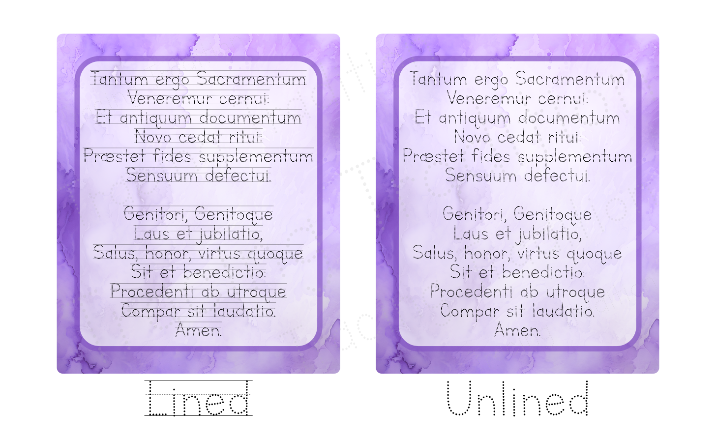 Tantum Ergo Customizable Tracing Practice Dry-Erase Board - Pairs great with O Salutaris Hostia! - Image 4