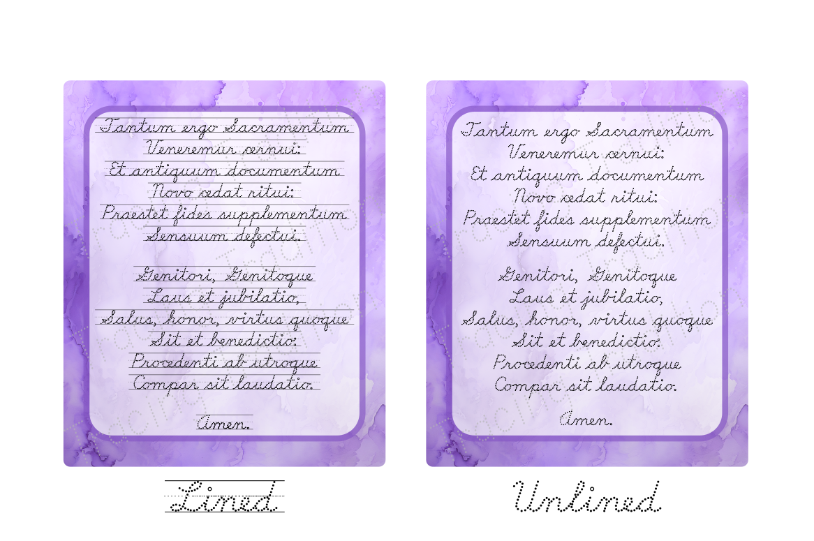 Tantum Ergo Customizable Tracing Practice Dry-Erase Board - Pairs great with O Salutaris Hostia! - Image 5