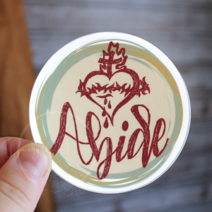 Abide Sacred Heart Vinyl Sticker