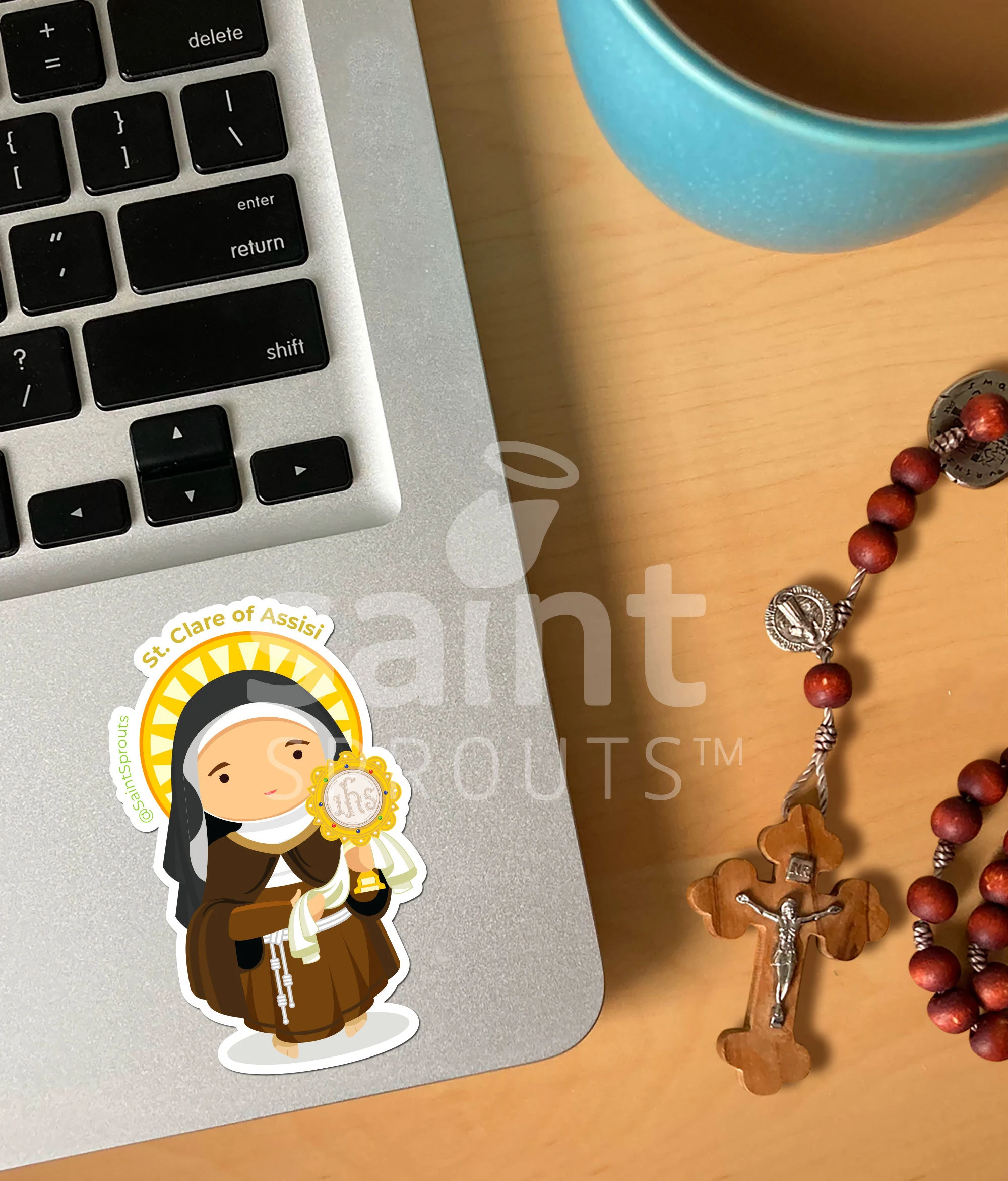 St. Clare of Assisi Sticker - Image 4