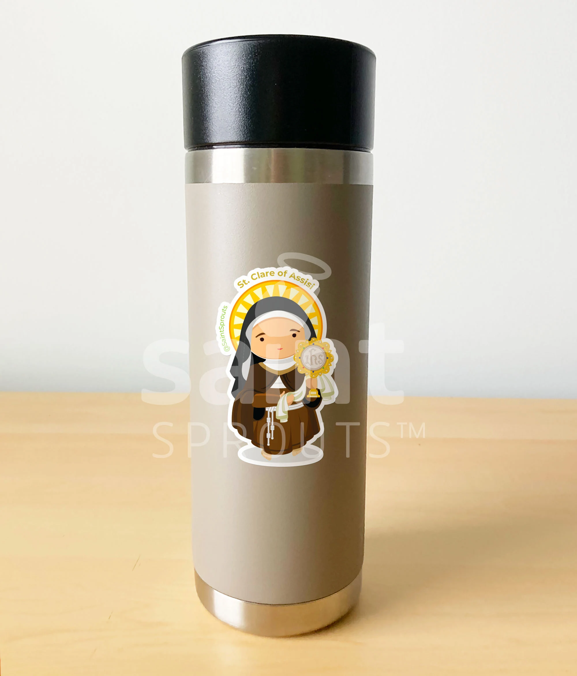 St. Clare of Assisi Sticker - Image 3