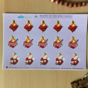 JMJ Hearts Sticker Sheet / Hearts of the Holy Family