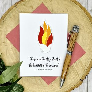 St. Hildegard Confirmation Card: Holy Spirit Dove w/Fire