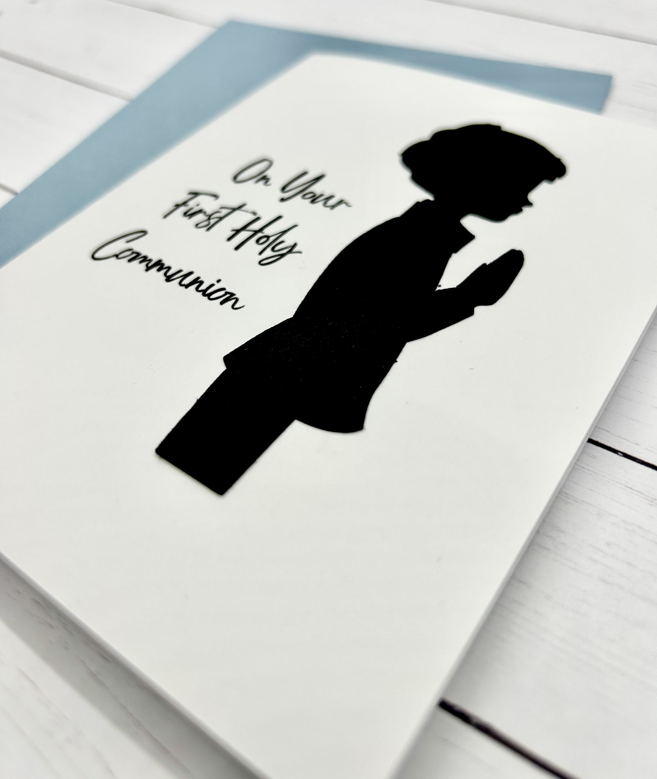 First Holy Communion Greeting Card: Praying Boy Silhouette - Image 4