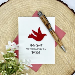 Holy Spirit Prayer Confirmation Card w/Red Dove