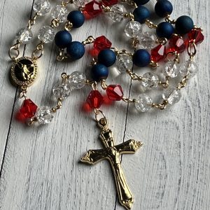 Saint Michael Chaplet: Crystal Rosary, Catholic Prayer Beads