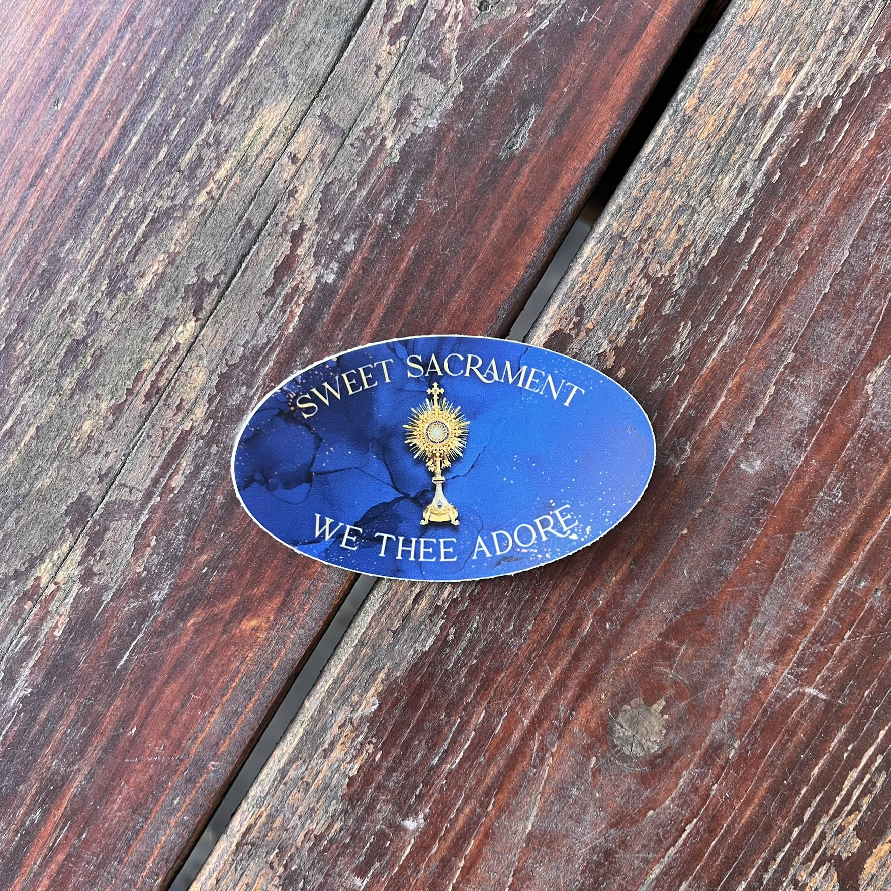 Sweet Sacrament We Thee Adore Adoration sticker, Matte finish, Waterproof - Image 3