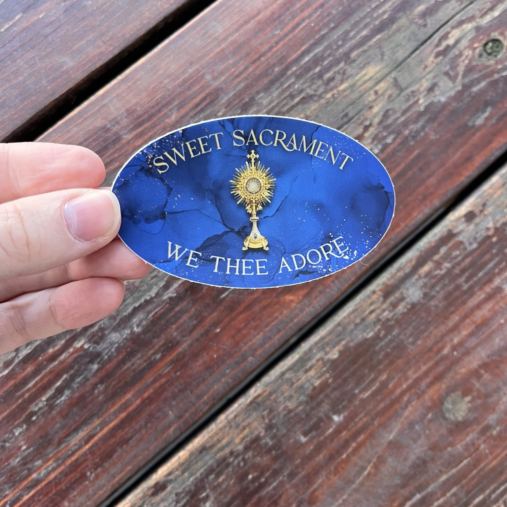 Sweet Sacrament We Thee Adore Adoration sticker, Matte finish, Waterproof - Image 2