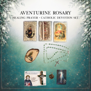 Green Aventurine Rosary Gift Box | Handmade Italian Catholic Devotional