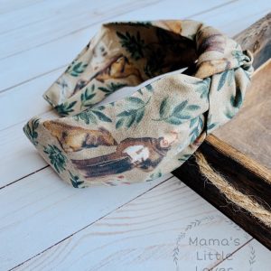 St. Francis Knotted Headband with Brown Background