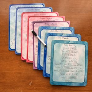 Premade Discounted Latin Marian Prayers/Hymn Dry-Erase Boards