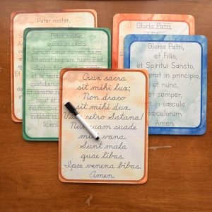 Premade Discounted Latin Pater Noster, Gloria Patri & St. Benedict Prayer Dry-Erase Boards