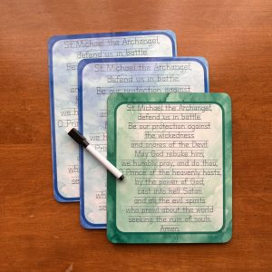 Premade Discounted Saint Michael Prayer Dry-Erase Boards