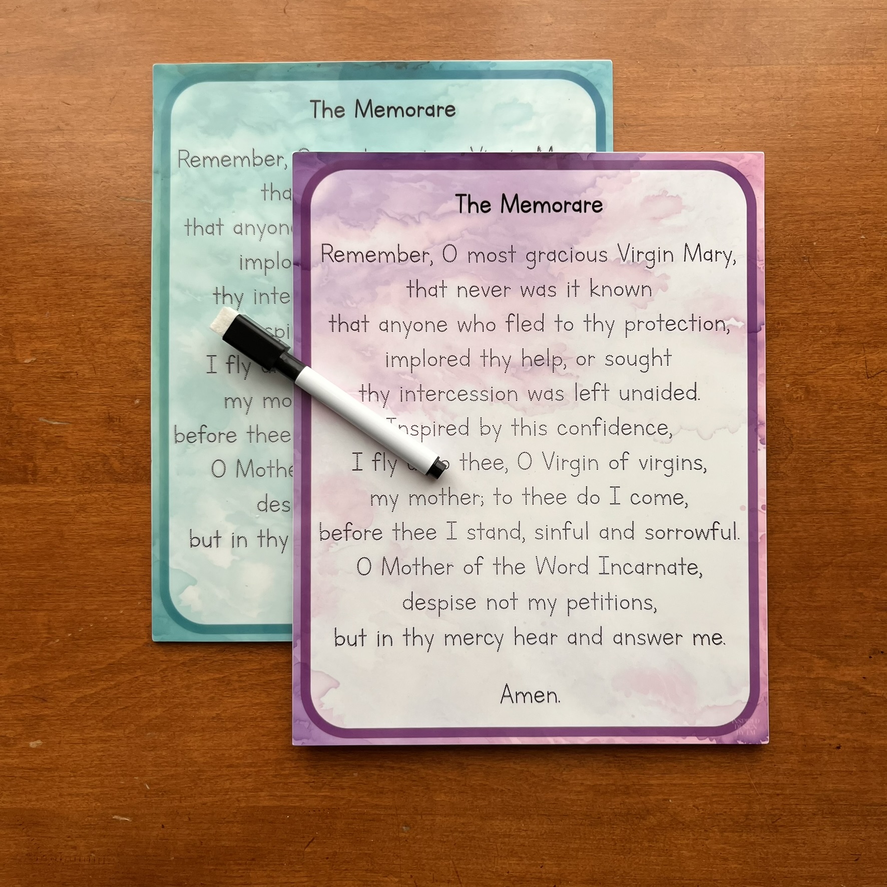 Premade Discounted Hail Holy Queen + Memorare Dry-Erase Boards - Image 5
