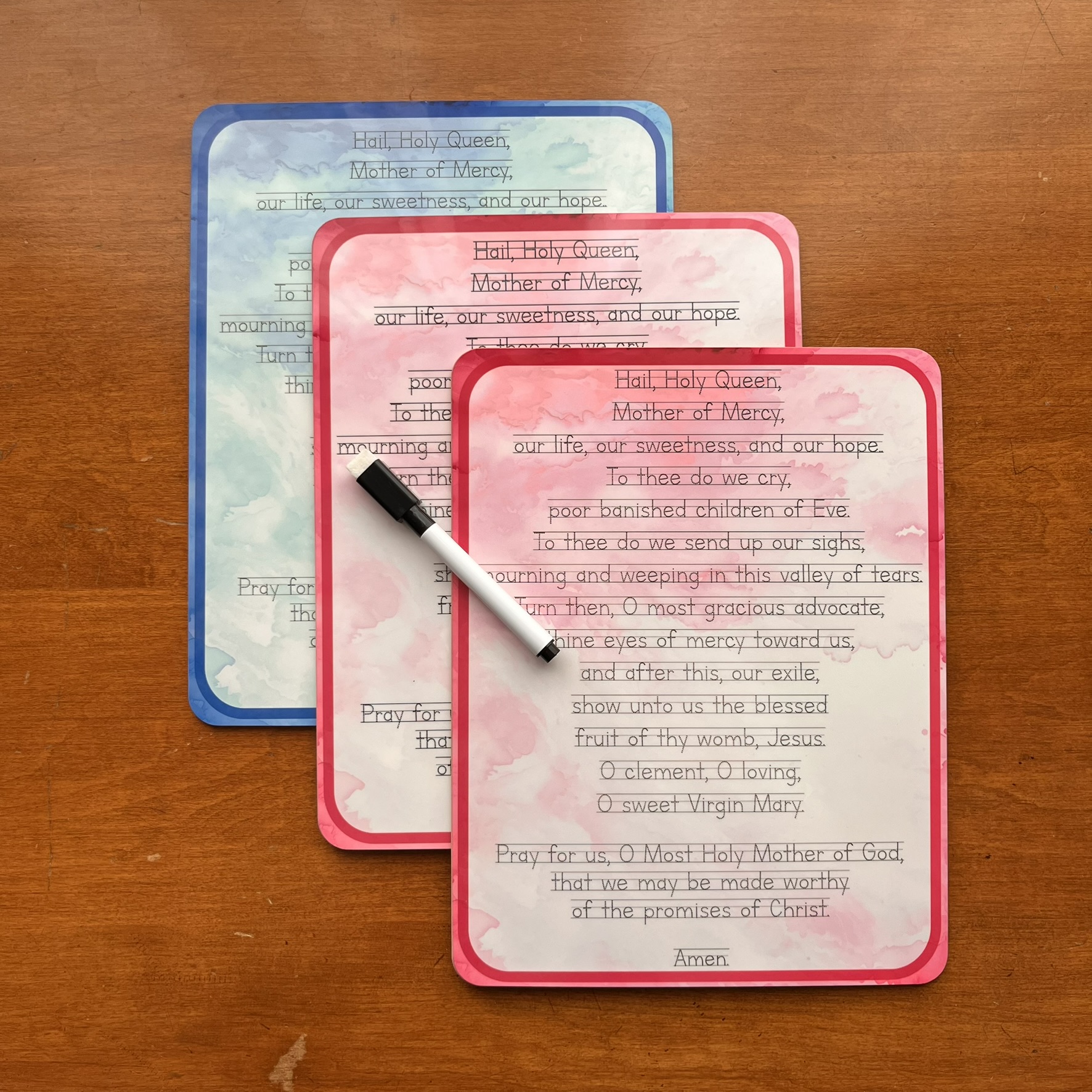 Premade Discounted Hail Holy Queen + Memorare Dry-Erase Boards - Image 3