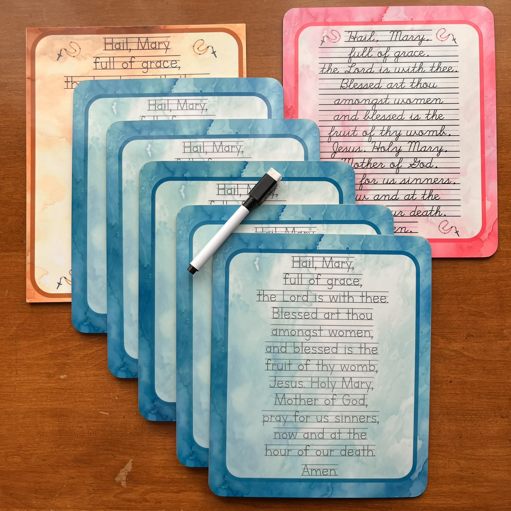 Premade Discounted Hail Mary Regular Border Dry-Erase Boards