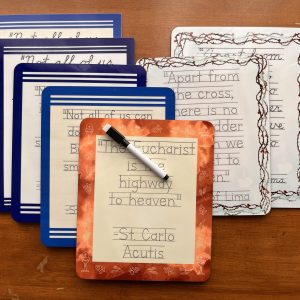 Premade Discounted Saint Quote Dry-Erase Boards