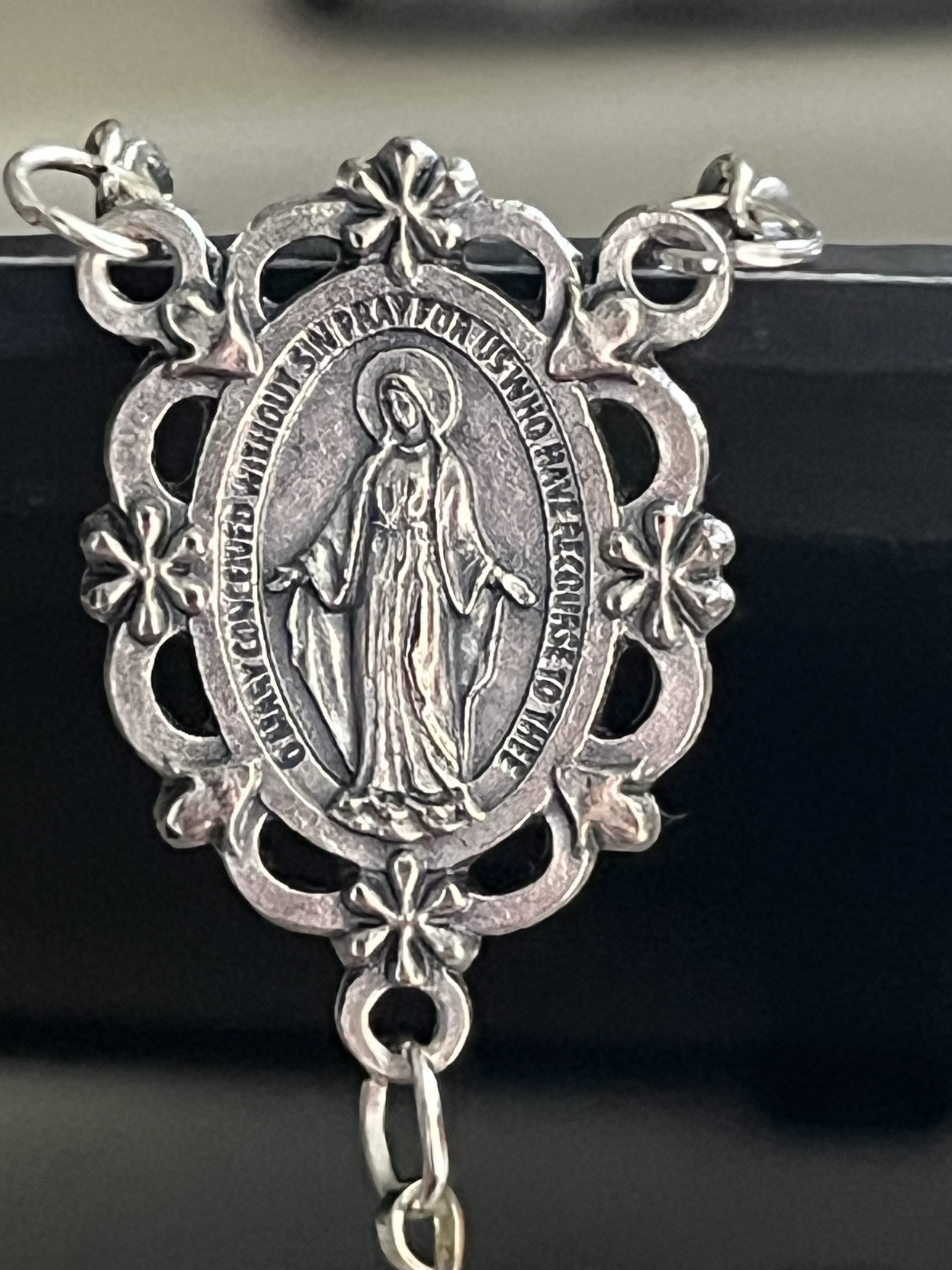 Blue Crystal Catholic Rosary: Miraculous Medal Rosary - Image 5