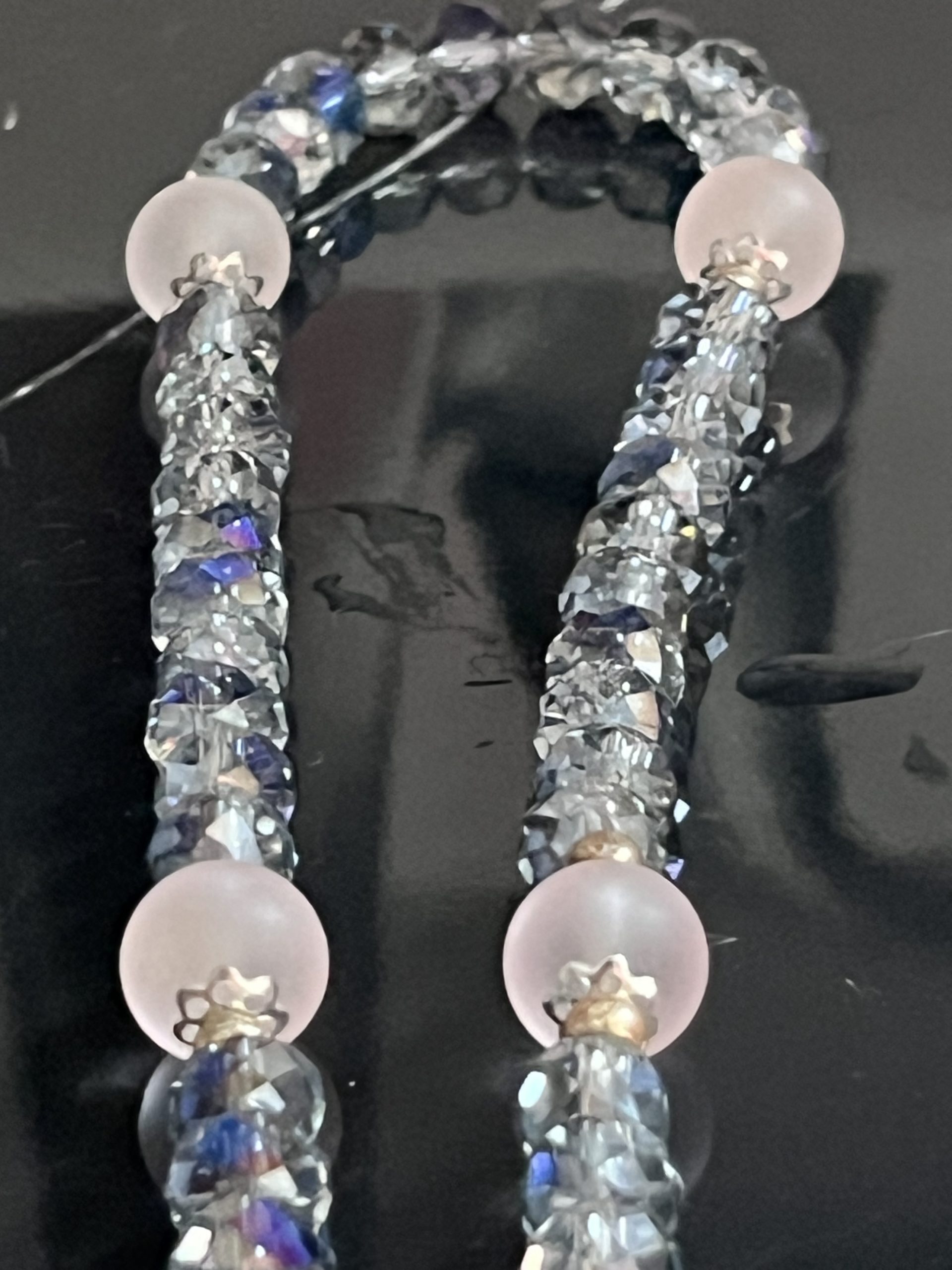 Blue Crystal Catholic Rosary: Miraculous Medal Rosary - Image 2