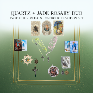 Italian Gemstone Rosary Gift Box Set | Handcrafted Catholic Devotional Rosaries