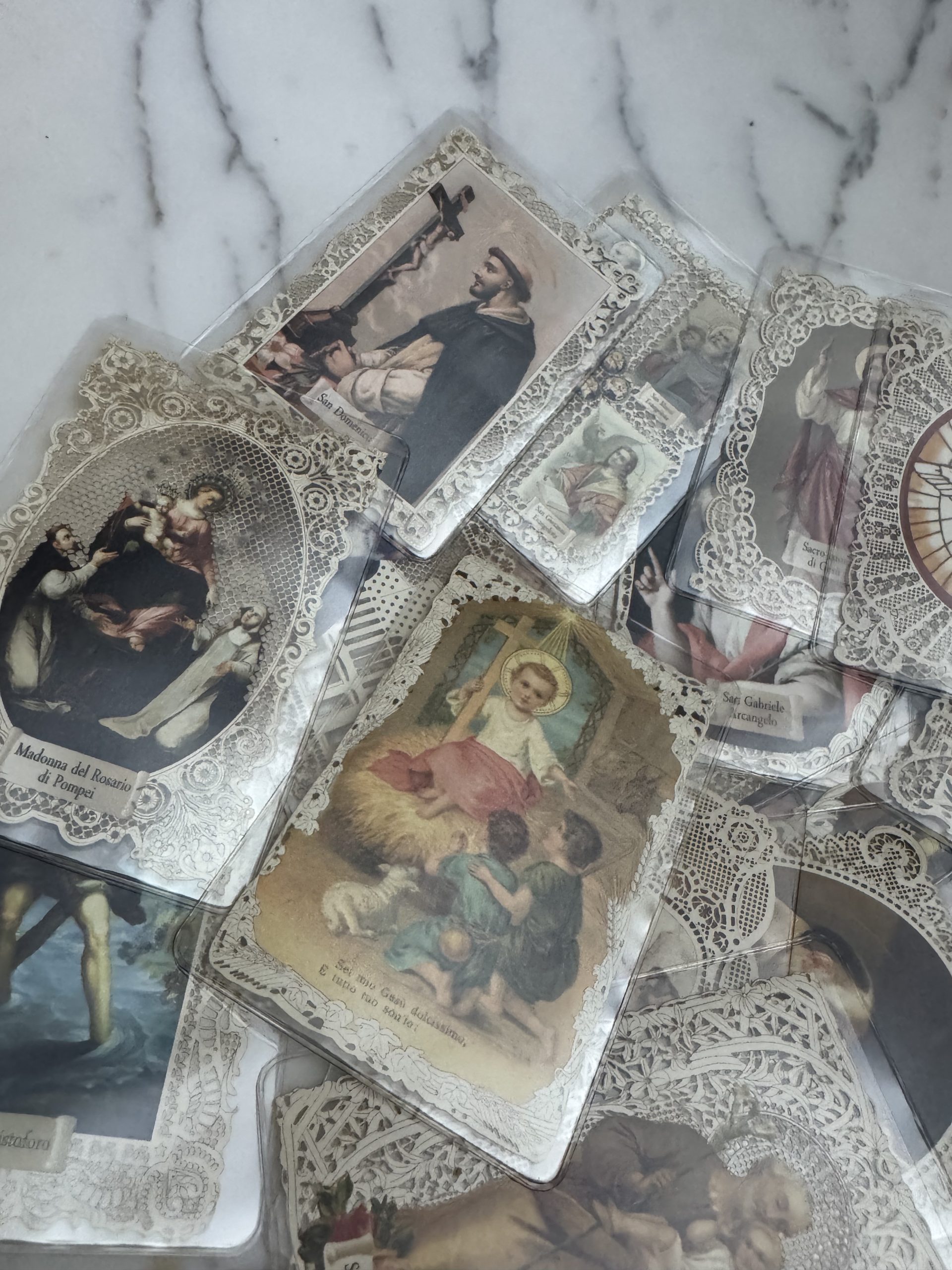 Italian Lace Holy Cards Set of 10 | Catholic Saint Prayer Cards - Image 4