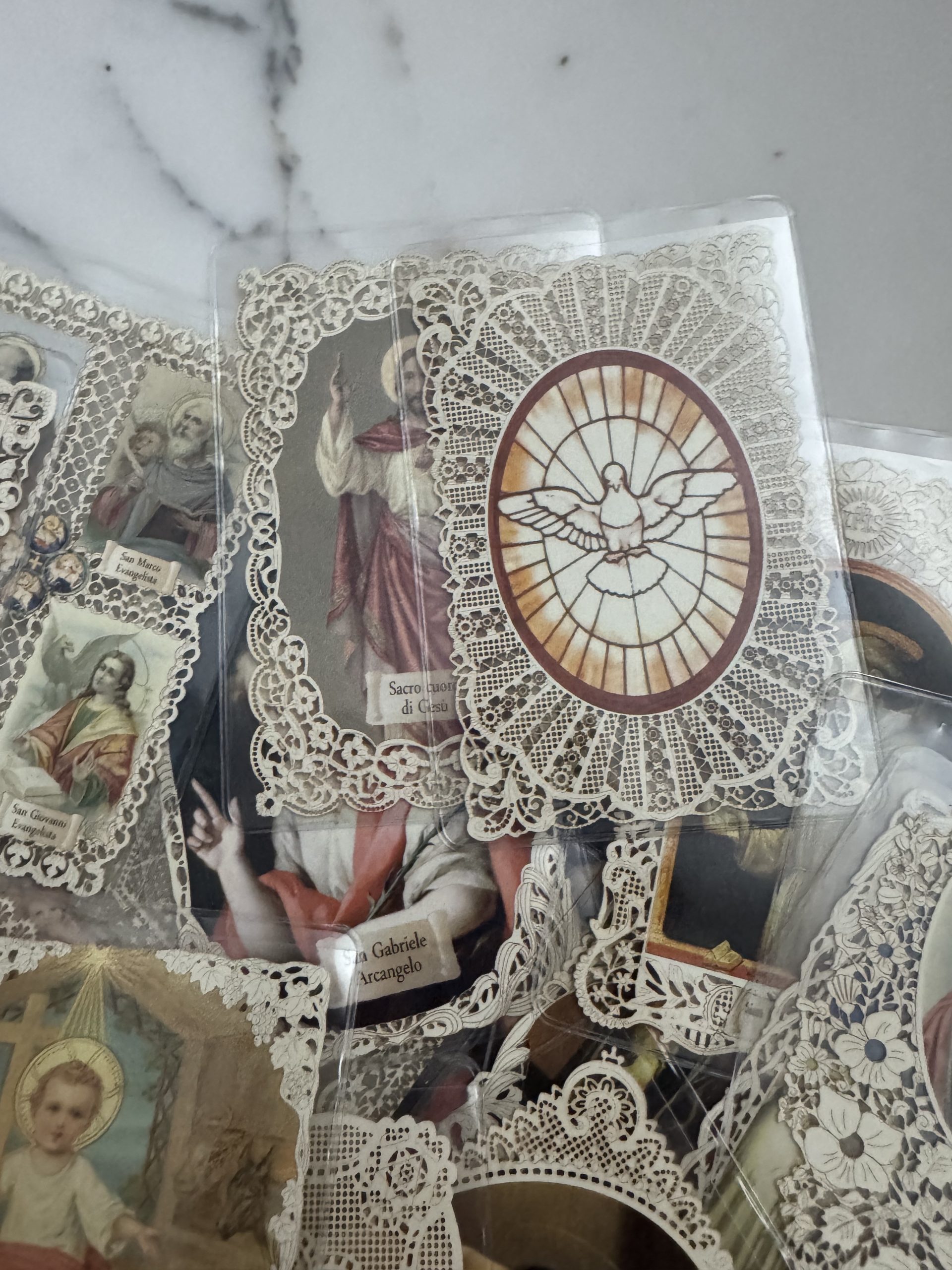 Italian Lace Holy Cards Set of 10 | Catholic Saint Prayer Cards - Image 5