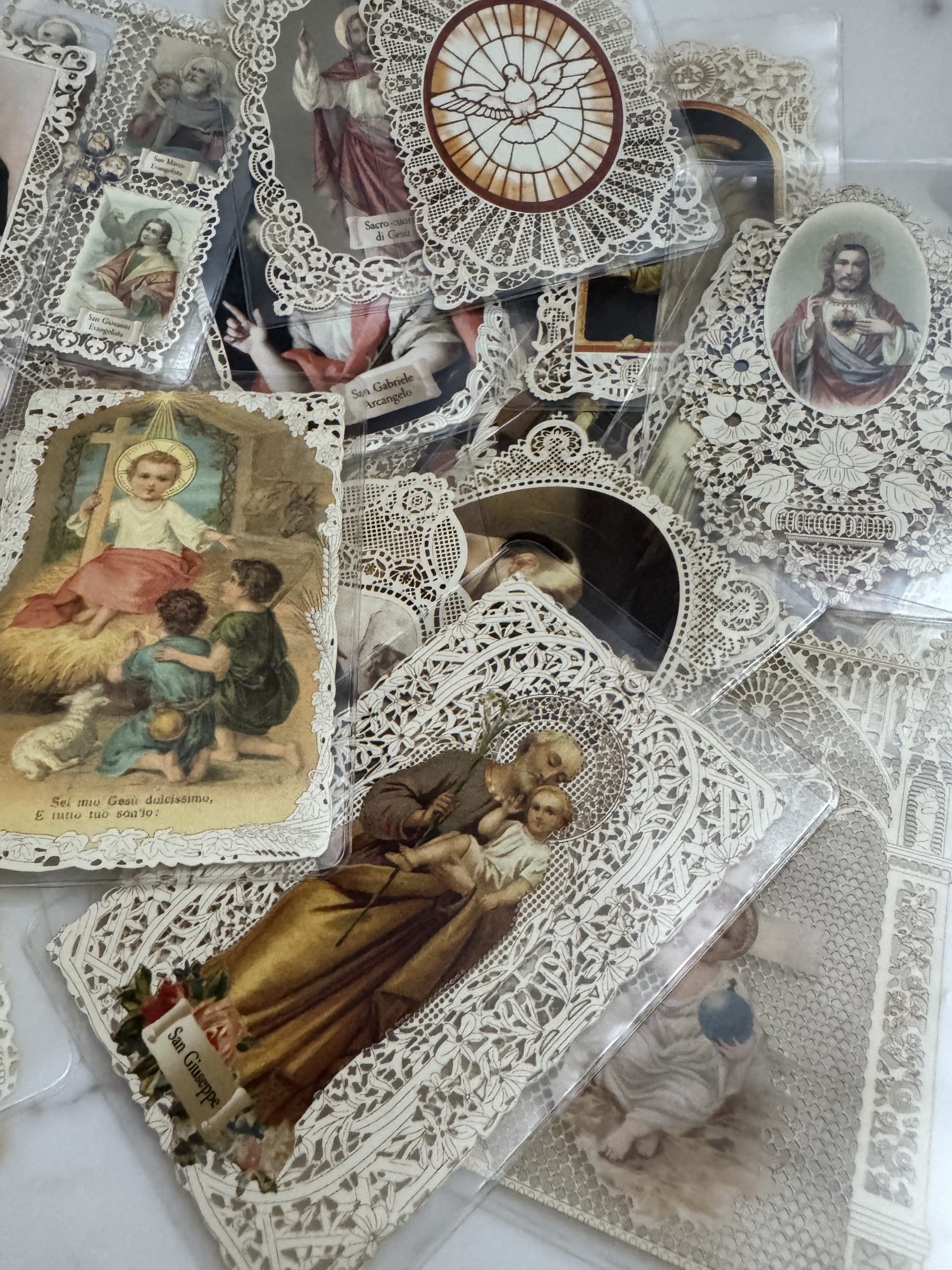 Italian Lace Holy Cards Set of 10 | Catholic Saint Prayer Cards - Image 6