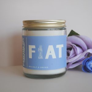 Fiat Blue Catholic Candle