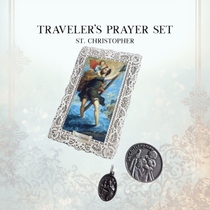 St. Christopher Pocket Devotional Set — Patron of Travelers Prayer Coin & Medal